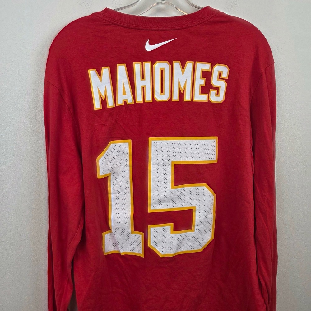 Nike Kansas City Chiefs Patrick Mahomes 15 Long Sleeve T-Shirt Large Red - Picture 5 of 9